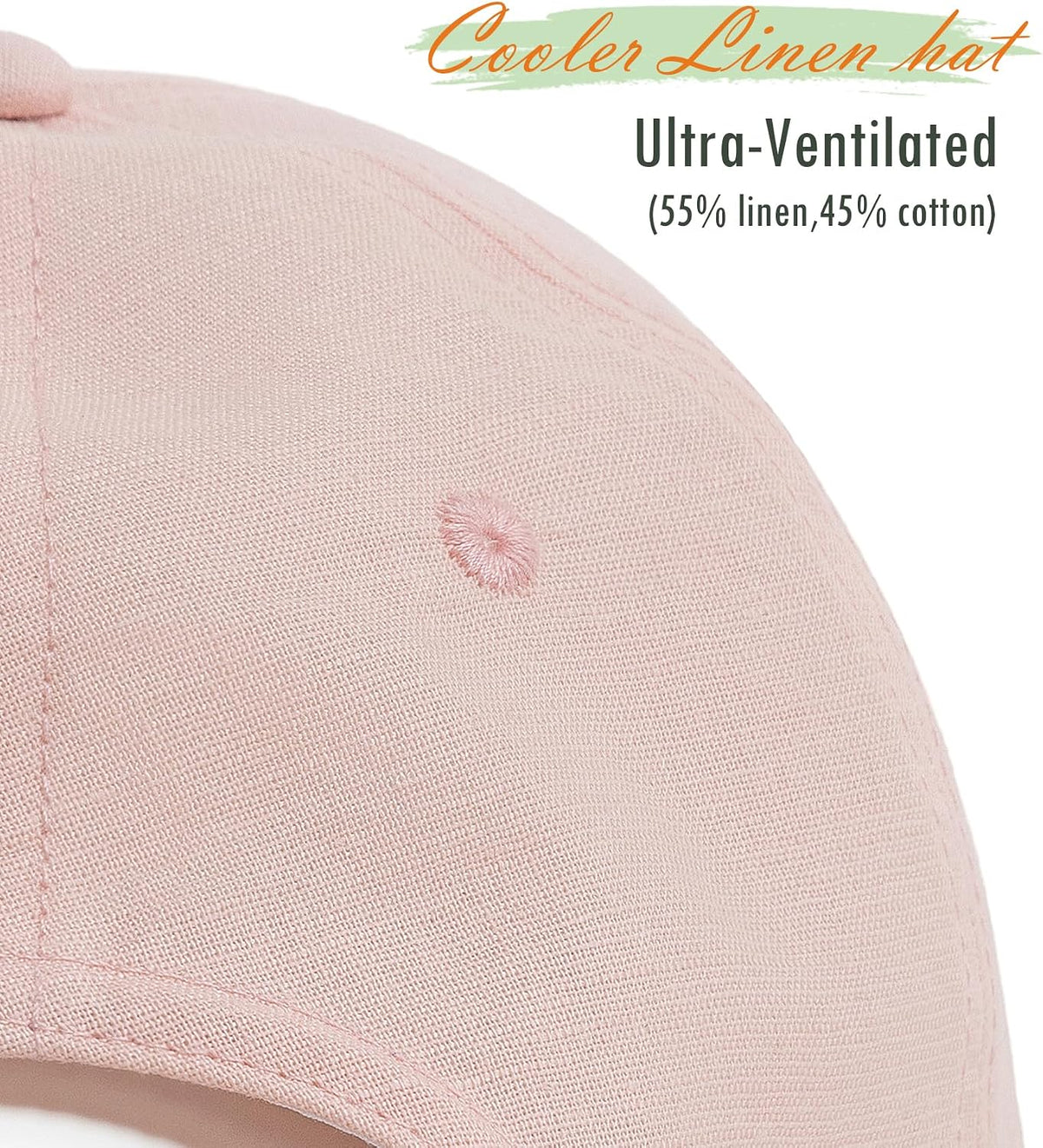 Linen Cotton Baseball Cap, Summer Breathable Dad Hat Men Women