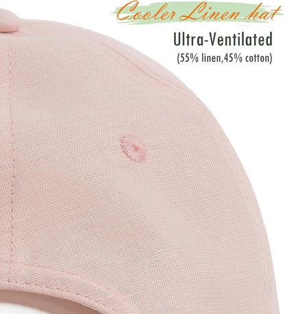 Linen Cotton Baseball Cap, Summer Breathable Dad Hat Men Women