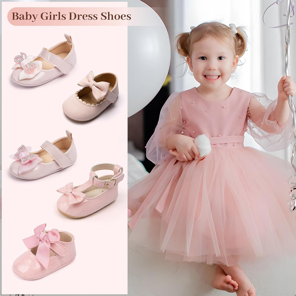 Baby Girls Mary Jane Flats Infant Princess Dress Shoes