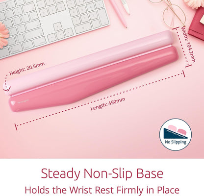 Duo Gel Mountain Wrist Rest for Keyboard, Wrist Pad for Full Size Keyboard, Ergonomic Wrist Pad for Computer, Non-Skid Computer Pad with Wrist Support, Pink K62677WW, 17.7" x 4.1"x 0.8”