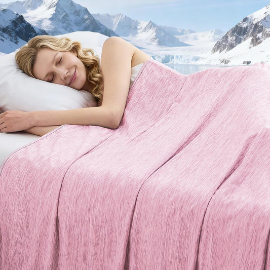 Cooling Blanket Throw Size, 50"x70" Cooling Blankets for Hot Sleepers, Cold Blanket Thin Lightweight Breathable Soft for Couch Bed, Lightweight Blanket Keep Cool for Night Sweats