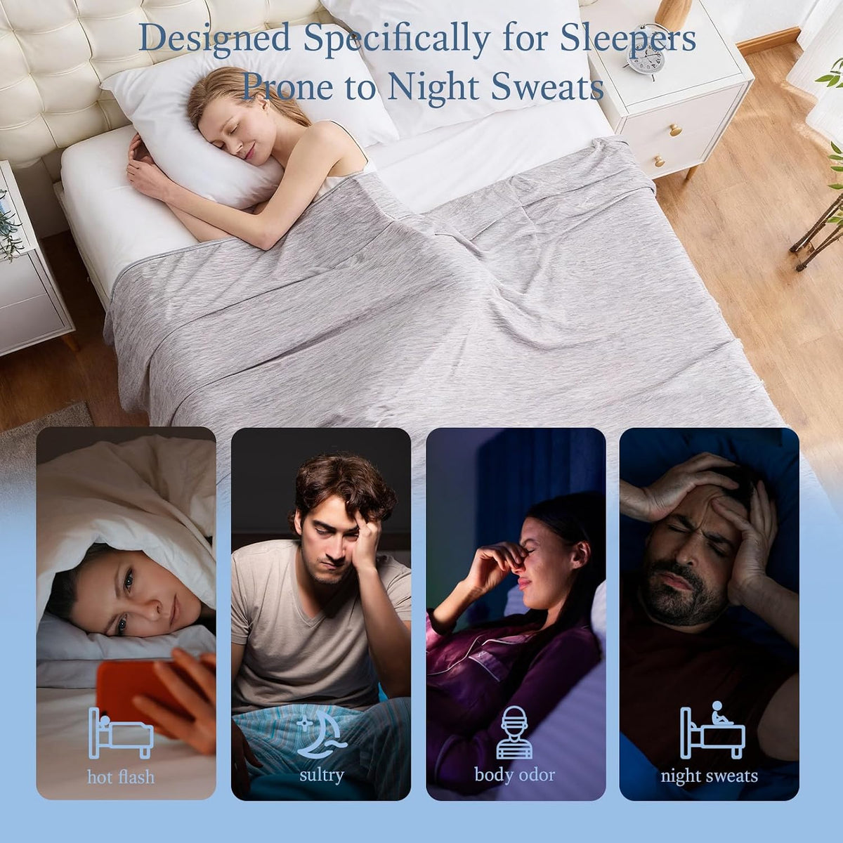 Cooling Blanket Throw Size, 50"x70" Cooling Blankets for Hot Sleepers, Cold Blanket Thin Lightweight Breathable Soft for Couch Bed, Lightweight Blanket Keep Cool for Night Sweats