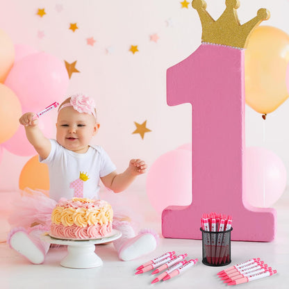 48 Pieces It's a Girl Baby Shower Ballpoint Pens, Pink Retractable Gel Pen with Soft Grip, Comfortable Black Ink Pens for Girls Baby Shower Favors Party Guests Gifts