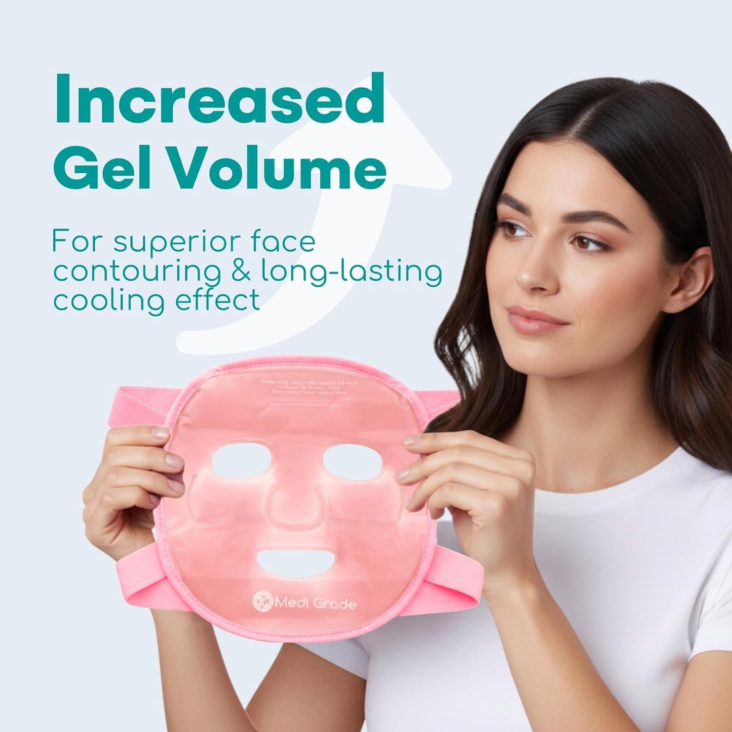 Cooling Ice Face Mask and Cooling Eye Mask for Puffy Eyes, Pink - Self Care Face Ice Pack with ChillGel Face Ice Mask Technology - Cooling Face Mask, Eye Pads and Bag