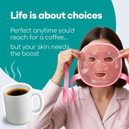 Cooling Ice Face Mask and Cooling Eye Mask for Puffy Eyes, Pink - Self Care Face Ice Pack with ChillGel Face Ice Mask Technology - Cooling Face Mask, Eye Pads and Bag