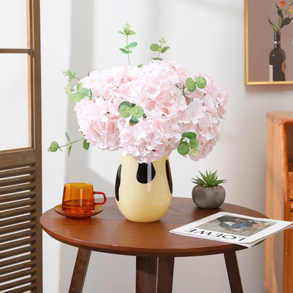 12 Pcs Realistic Hydrangea Artificial Flowers with Stems Pink