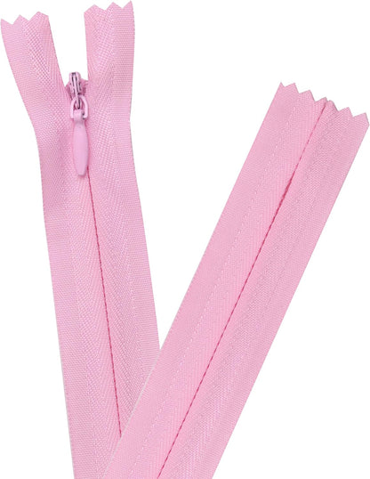 20pcs Pink Nylon Invisible Zippers Tailor Sewing Tools Garment Accessories 10 inch Invisible Zippers