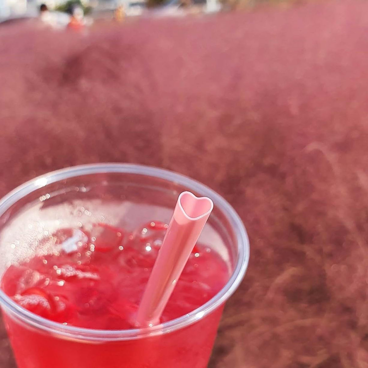 Cute Heart Shaped Pink Straws Disposable Plastic 100 Count