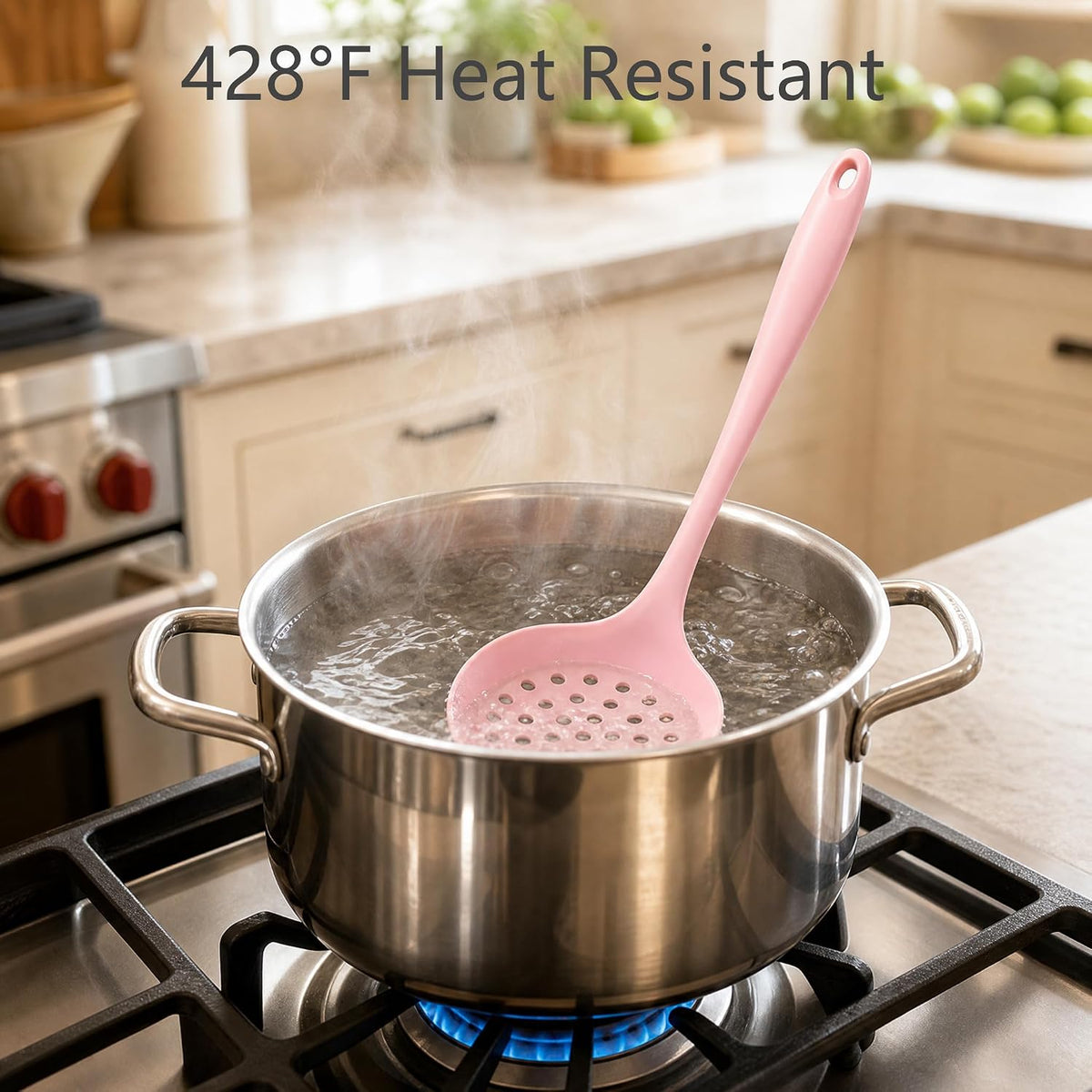 Silicone Kitchen Utensils Set - 15 Pieces Non Toxic Silicone Utensils Set For Cooking，428°F Heat Resistant Food Grade Kitchen Tools，Dishwasher Safe (Pink, 15 Piece Set)