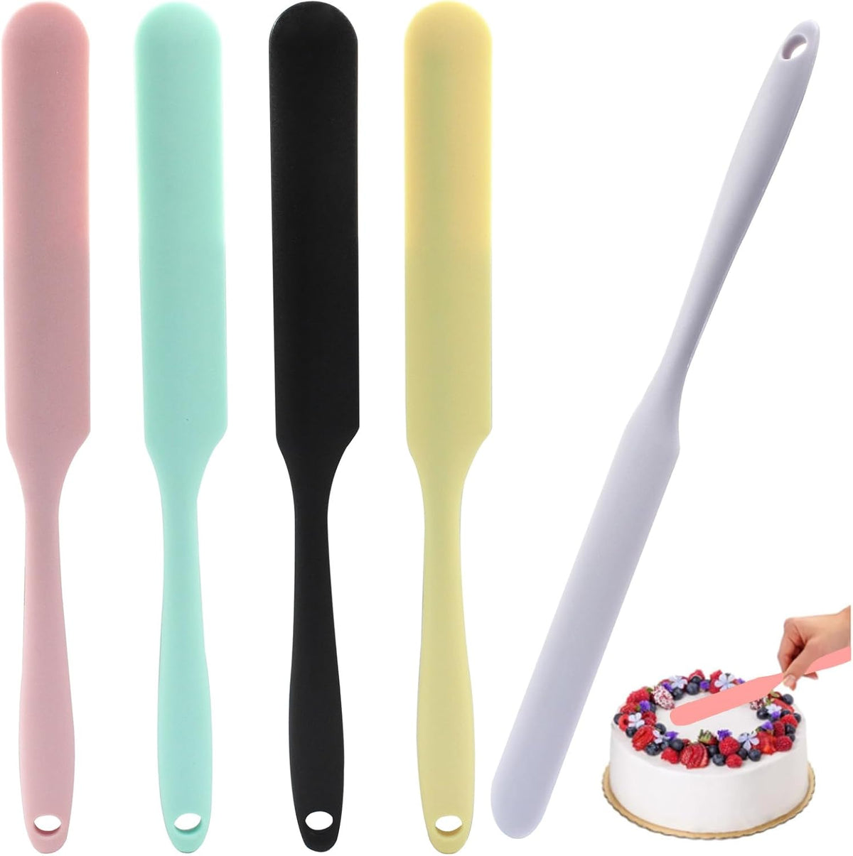 5Pcs Silica Gel Jar Scraper Spatulas, Multi-Color