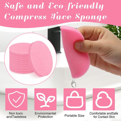 Luxiv 120 Pcs Pink Compressed Facial Sponges, Cleansing Estheticians Sponge