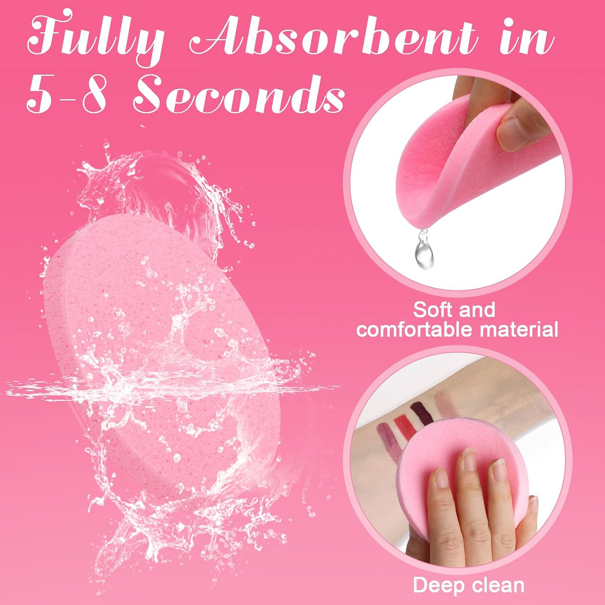 Luxiv 120 Pcs Pink Compressed Facial Sponges, Cleansing Estheticians Sponge