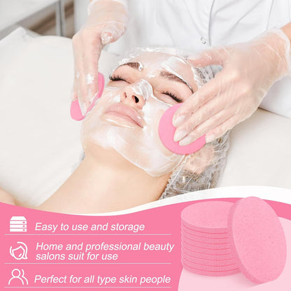 Luxiv 120 Pcs Pink Compressed Facial Sponges, Cleansing Estheticians Sponge