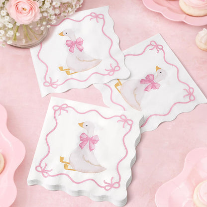 One Silly Goose Paper Napkins, 50 Pcs, 3-Ply, Pink