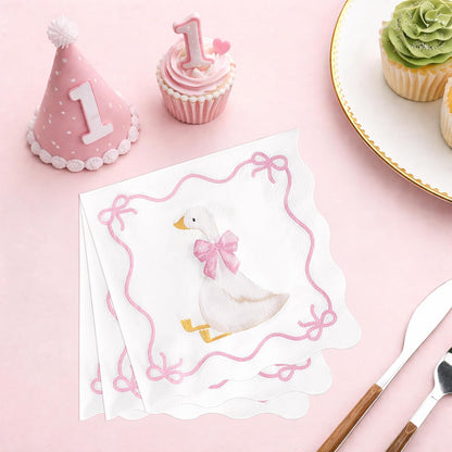 One Silly Goose Paper Napkins, 50 Pcs, 3-Ply, Pink