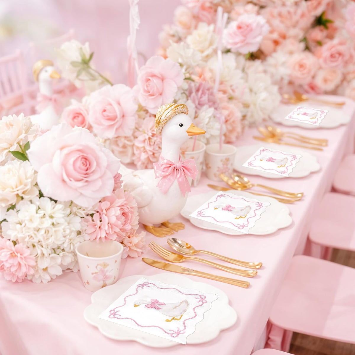 One Silly Goose Paper Napkins, 50 Pcs, 3-Ply, Pink