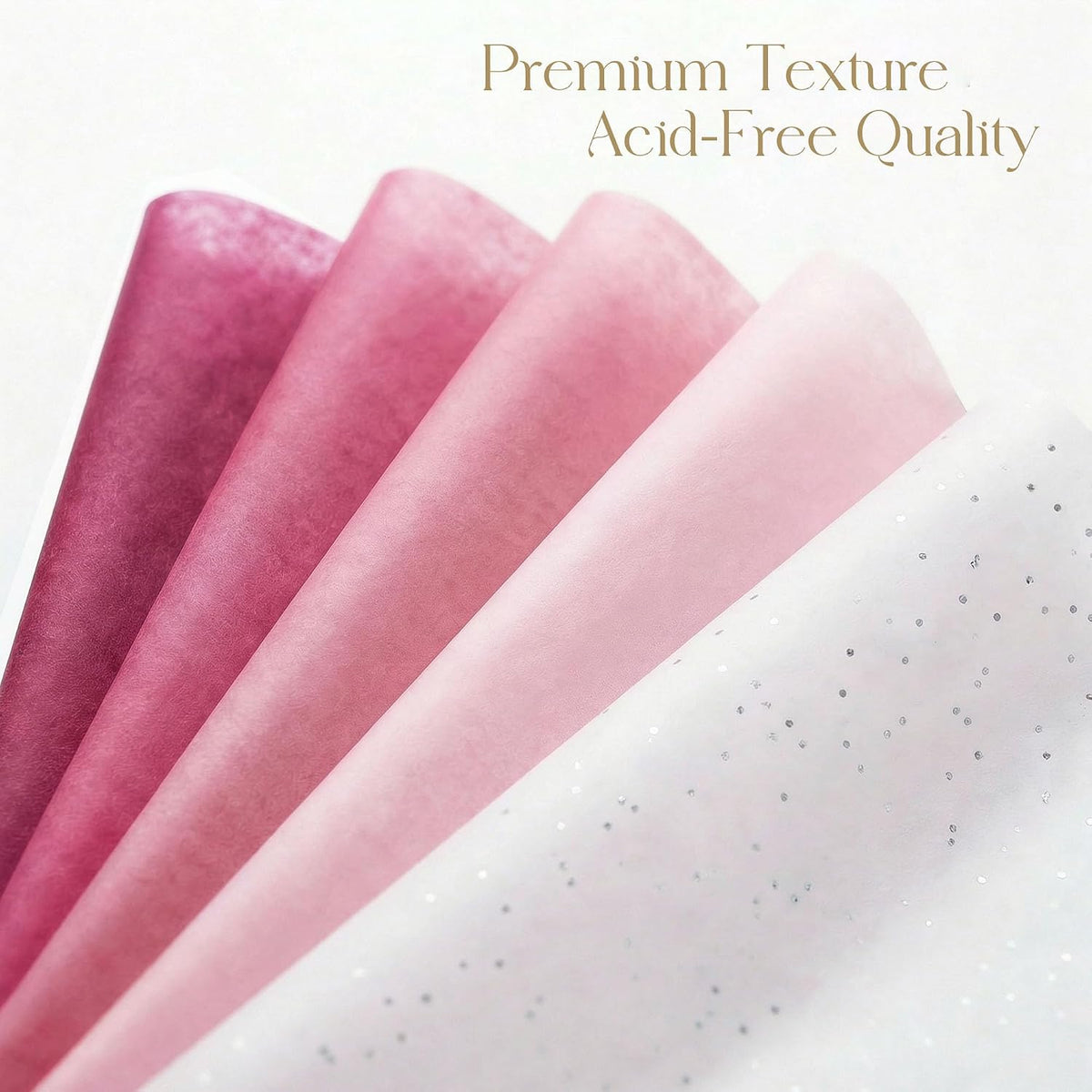 500 Sheets Pink Tissue Paper Bulk, 5 Colors Tissue Paper for Gift Bags Gift Wrap Supplies Bulk for Crafts Party Decorations Art Projects, 20x14 Inch