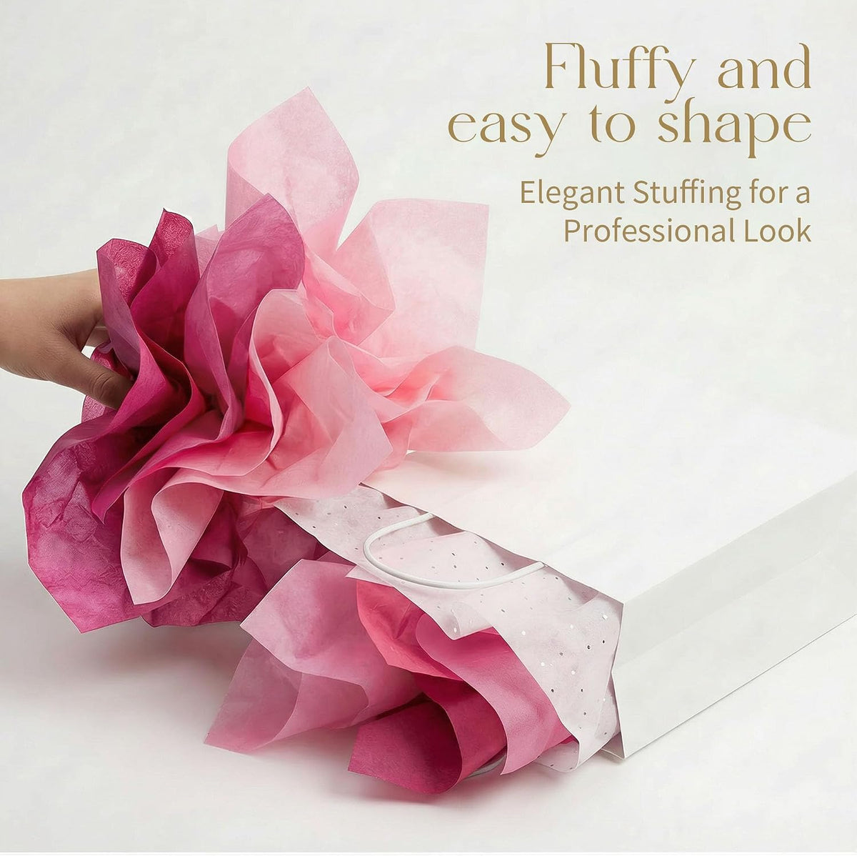 500 Sheets Pink Tissue Paper Bulk, 5 Colors Tissue Paper for Gift Bags Gift Wrap Supplies Bulk for Crafts Party Decorations Art Projects, 20x14 Inch