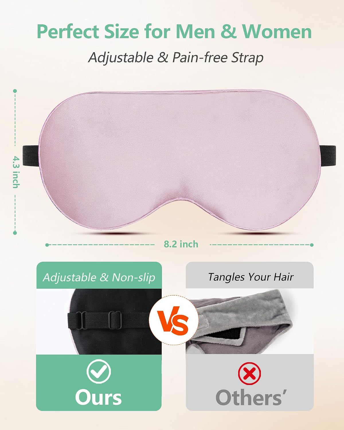 100% Mulberry Silk Sleep Mask, Light Blocking Eye Masks (2 Packs)