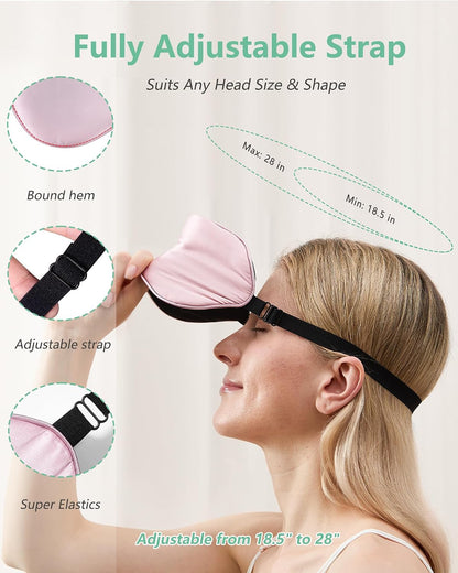 100% Mulberry Silk Sleep Mask, Light Blocking Eye Masks (2 Packs)