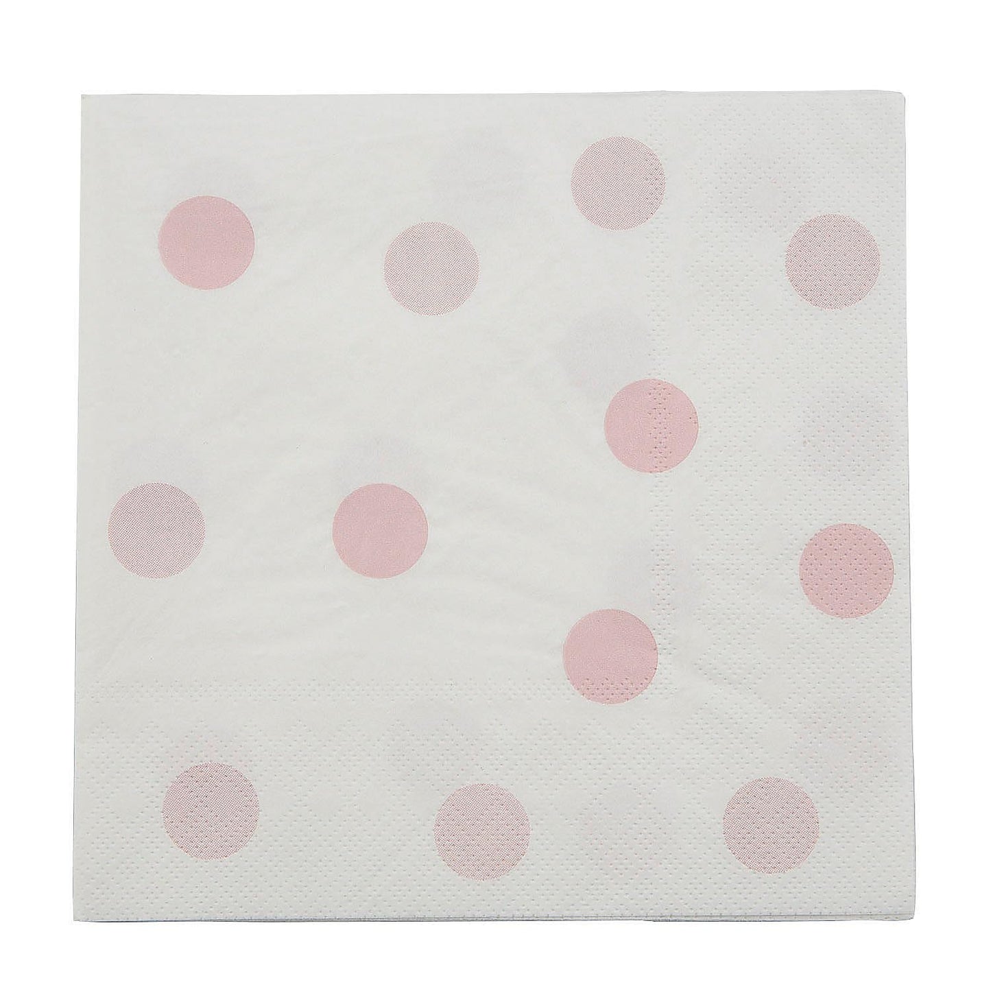 Fun Express 6 1/2" Baby Shower Pink Polka Dot Paper Luncheon Napkin - 16 Count