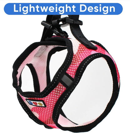 Dog Vest Harness Made with Breathable Air Mesh | All Weather Vest Harness for Extra Extra Small Puppies and Cats with Quick-Release Buckle - Extra Extra Small Pink Camo Mesh Dog Harness