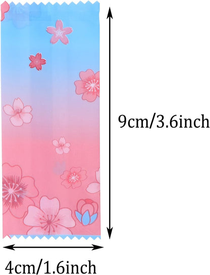Nougats Candy Bags 400Pcs Clear Plastic Caramels Gift Candy Wrappers Packing Bags Pouch for Christmas Theme Party Candies Making (Pink & Blue Cherry Blossom)