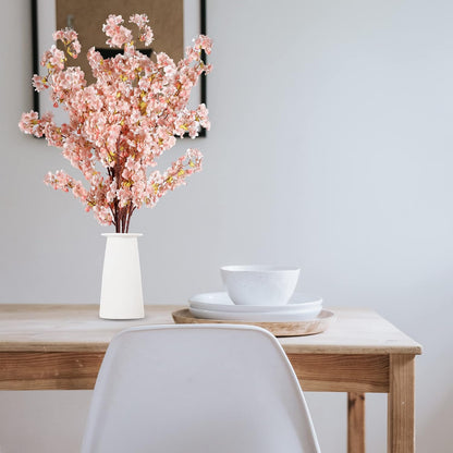Cherry Flower Branches Plum Blossom Artificial Flowers Branches 39 Inch Branches Flowers Tree Stems for Home Wedding Party Decor (3 Pcs, Pink)