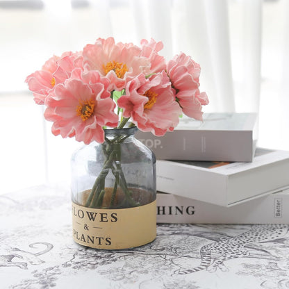 2 Bouquets Artificial Poppy Flowers 10PCS Faux Pink Flowers Real Touch Fake Poppies for Wedding Party Office Home Decor(Pink)