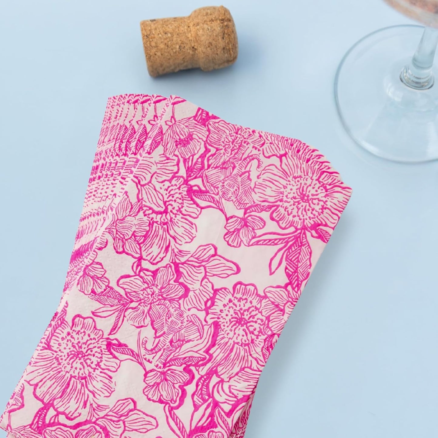 Lilly Pulitzer Disposable Decorative Paper Dinner Napkins, Napkin Holder Refill with 40 Napkins for Party (Unforgettable Pink)