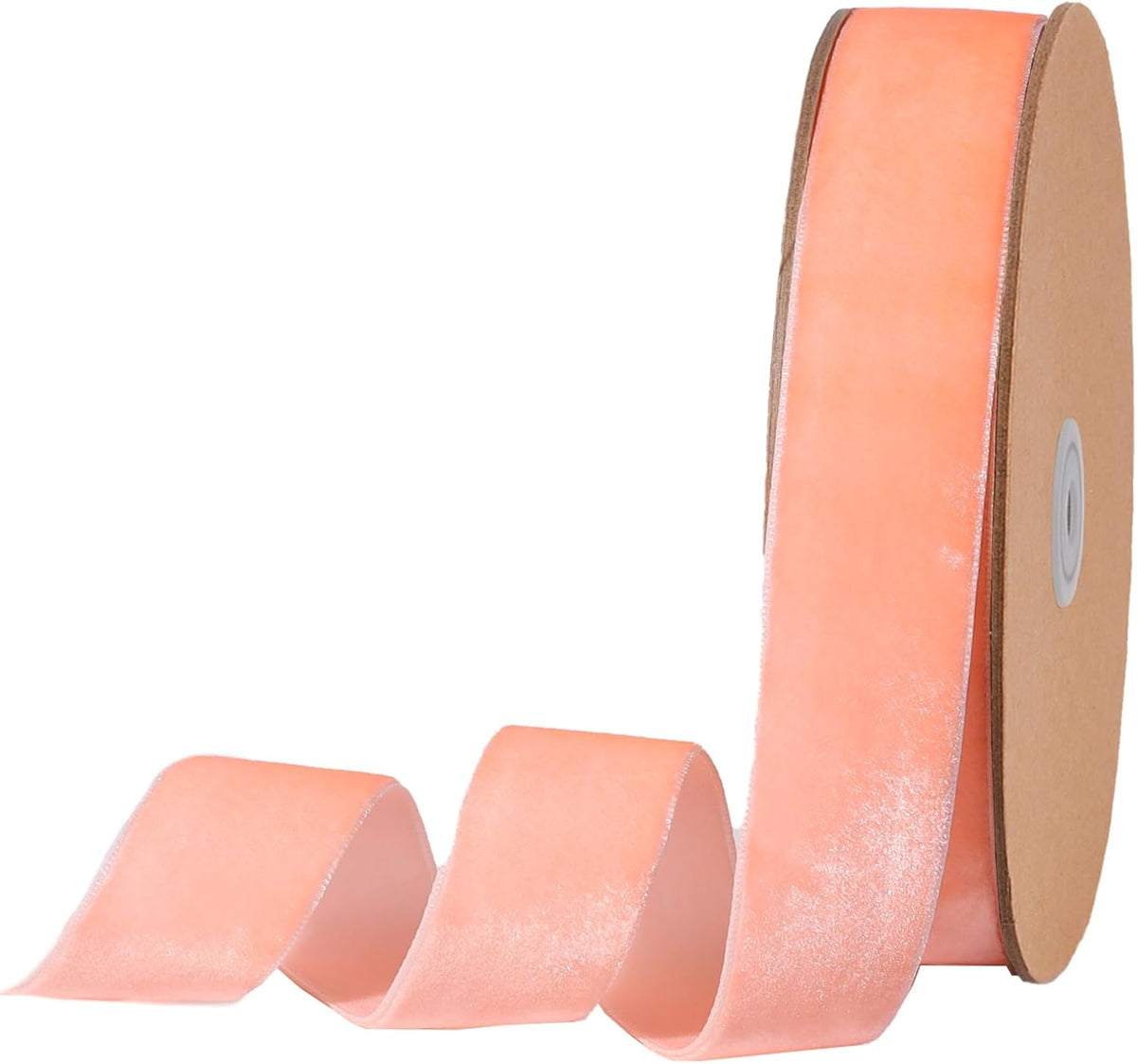 Peach Pink Velvet Ribbon, 1" Wide for Wreaths & Bows