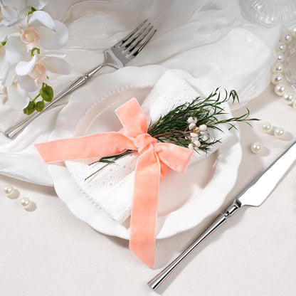 Peach Pink Velvet Ribbon, 1" Wide for Wreaths & Bows