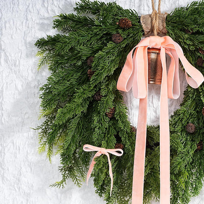Peach Pink Velvet Ribbon, 1" Wide for Wreaths & Bows