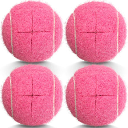 Precut Tennis Balls for Walkers, 4 PCS Heavy Duty Long Lasting Glide Balls - Precut for Easy Installation, Universal Felt Pads for Walker Legs & Furniture, Floor Protectors