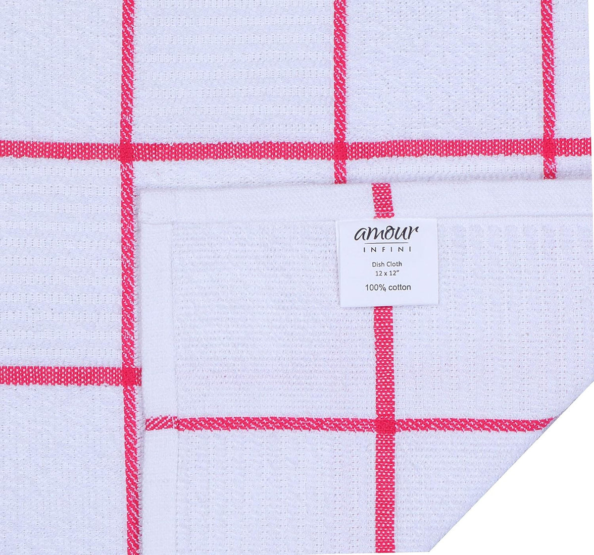 Dish Cloths for Washing Dishes Set of 8 - Highly Absorbent, Super Soft Kitchen Dishcloths - Reusable Quick Dry Dish Rags for Cleaning & Drying Kitchen Linens (12x12 Inch - Pink)