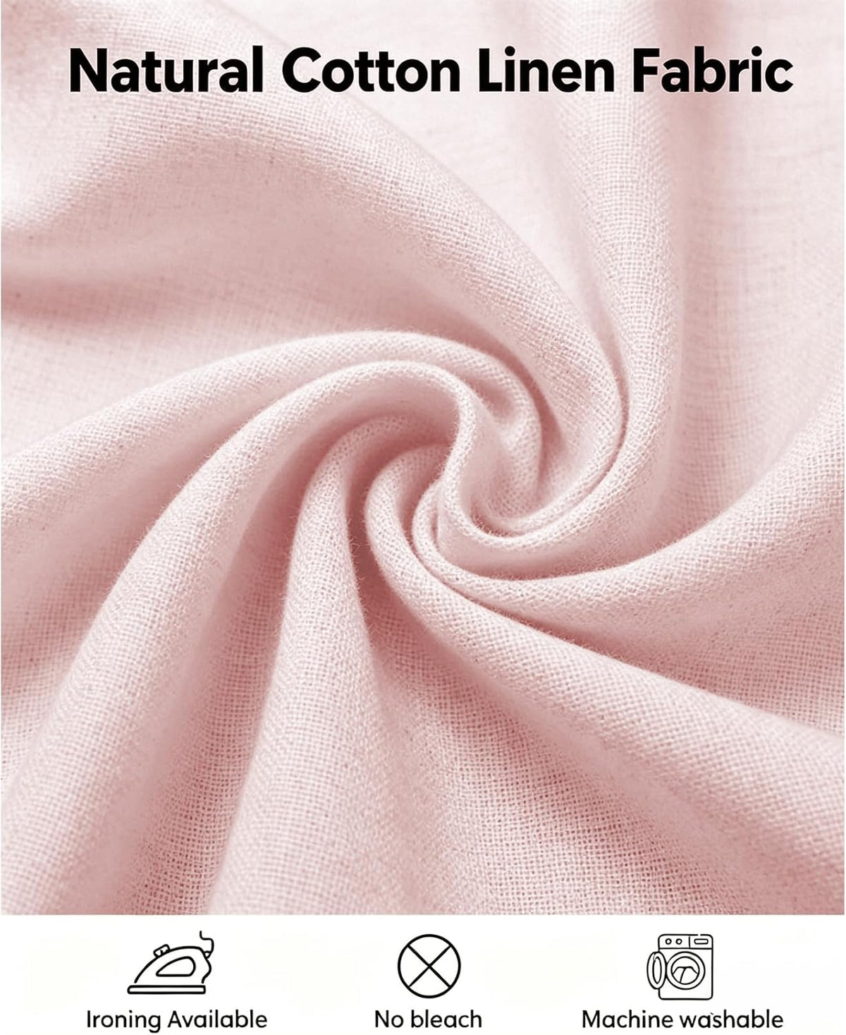 Table Cloth Rectangle Table Heavy Duty Cotton Linen Tablecloth Farmhouse Boho Waterproof Wrinkle Free Tables Cover with Tassel for Kitchen Dining Holiday Party, Pink, 55" x 75"