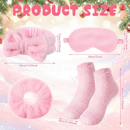 5 Pcs Birthday Gifts for Women, Blanket and Socks Set, Pink