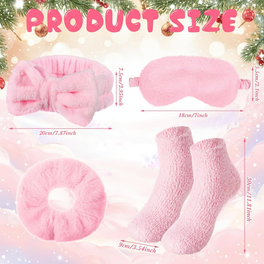 5 Pcs Birthday Gifts for Women, Blanket and Socks Set, Pink