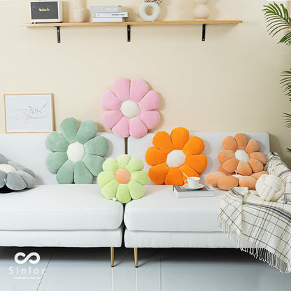 Sioloc Flower Shaped Throw Pillow Butt Cushion, Seating Cushion, Cute Room Decor & Plush Pillow for Bedroom Sofa Chair (Blush, 15.7")
