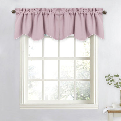Room Darkening Valance for Girls - Lovely Cute 52 inches by 18 inches Scalloped Valance Window Curtains for Baby Nursery/Girls Bedroom/Dorm (Lavender Pink=Baby Pink, Single Piece)