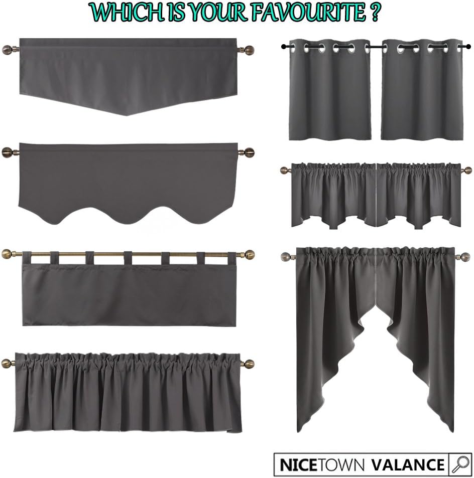 Room Darkening Valance for Girls - Lovely Cute 52 inches by 18 inches Scalloped Valance Window Curtains for Baby Nursery/Girls Bedroom/Dorm (Lavender Pink=Baby Pink, Single Piece)