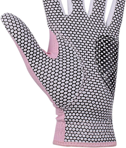 Women's Polyurethane Non-Slip Synthetic Leather Golf Gloves One Pair - Plain Both Hands