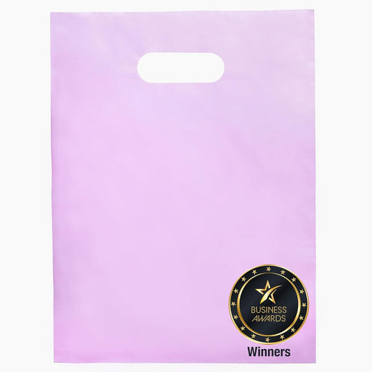 Pastel Pink 100 Bags 9"x12" Extra Thick 1.5Mil Glossy Bags With Handles
