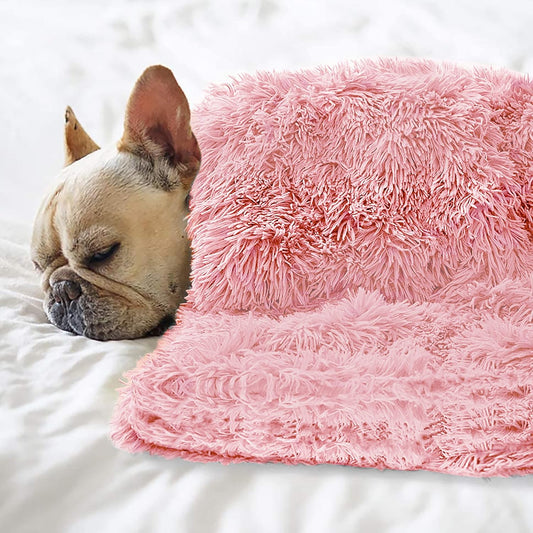 Pet Dog Bed Blanket, Fluffy Fleece Throw Sleep Mat, Soft Puppy Cat Kitten Blanket, S M L XL, Fuzzy Reversible Sherpa for Bed, Couch, Sofa, Travel, Washable & Lightweight