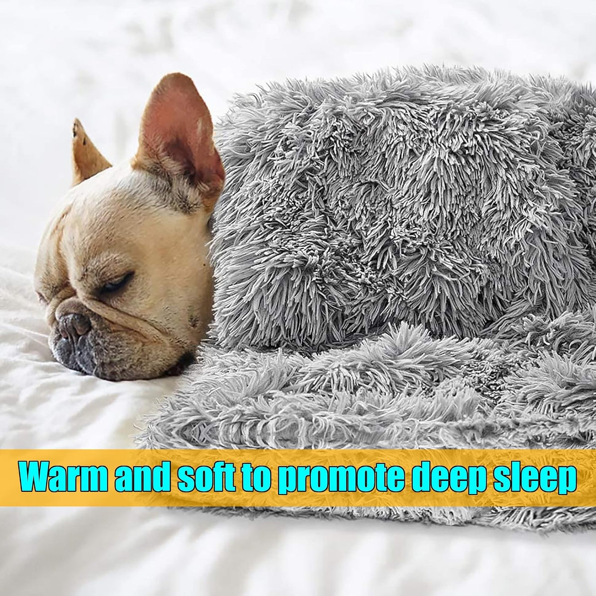 Pet Dog Bed Blanket, Fluffy Fleece Throw Sleep Mat, Soft Puppy Cat Kitten Blanket, S M L XL, Fuzzy Reversible Sherpa for Bed, Couch, Sofa, Travel, Washable & Lightweight