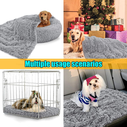 Pet Dog Bed Blanket, Fluffy Fleece Throw Sleep Mat, Soft Puppy Cat Kitten Blanket, S M L XL, Fuzzy Reversible Sherpa for Bed, Couch, Sofa, Travel, Washable & Lightweight