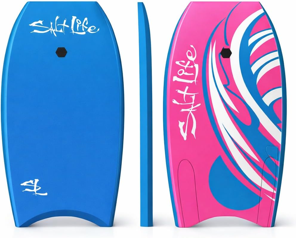 Boogie Board Bodyboard, EPS Core, HDPE Slick Bottom, Leash