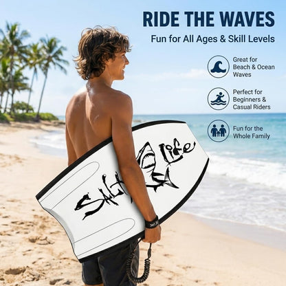 Boogie Board Bodyboard, EPS Core, HDPE Slick Bottom, Leash