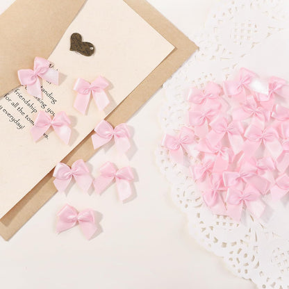 50 Pcs 1" Mini Pink Bows for Crafts