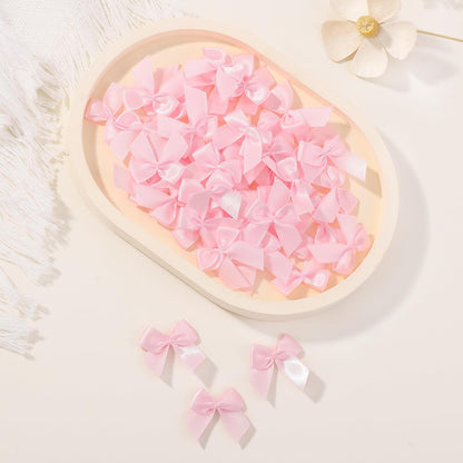 50 Pcs 1" Mini Pink Bows for Crafts